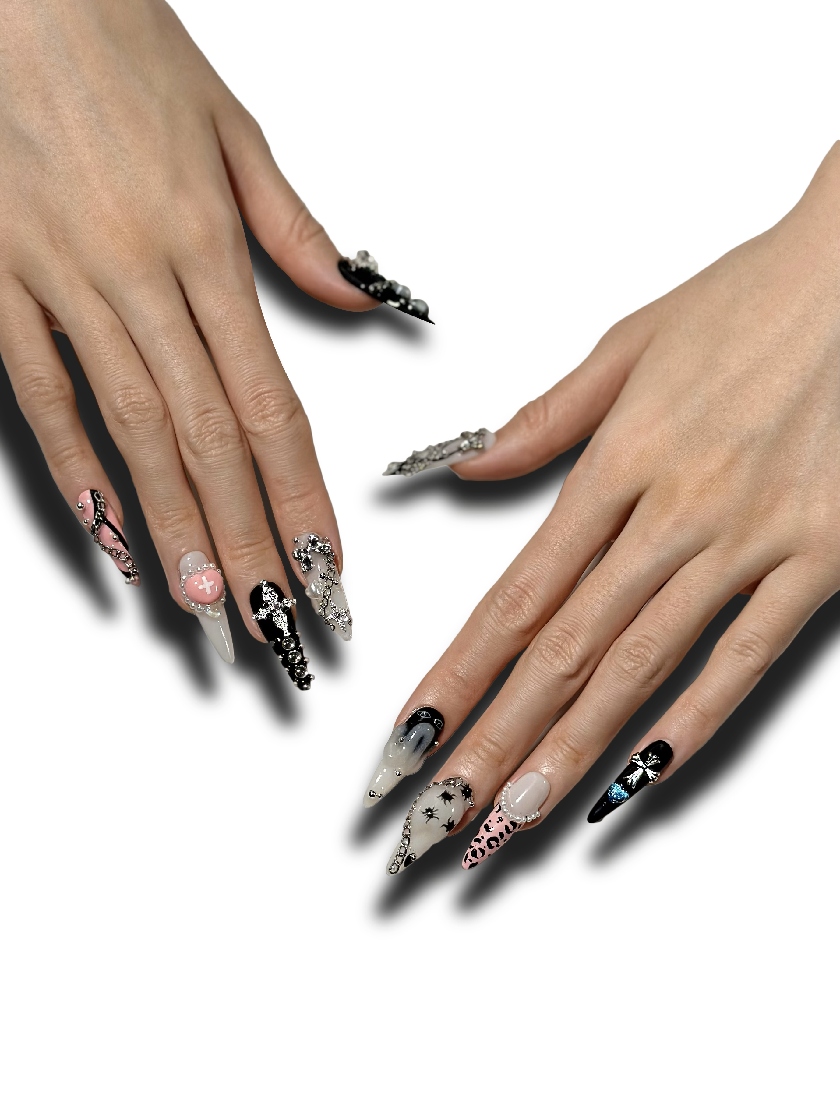 MAGICAL DUST Long 3D press-on nails