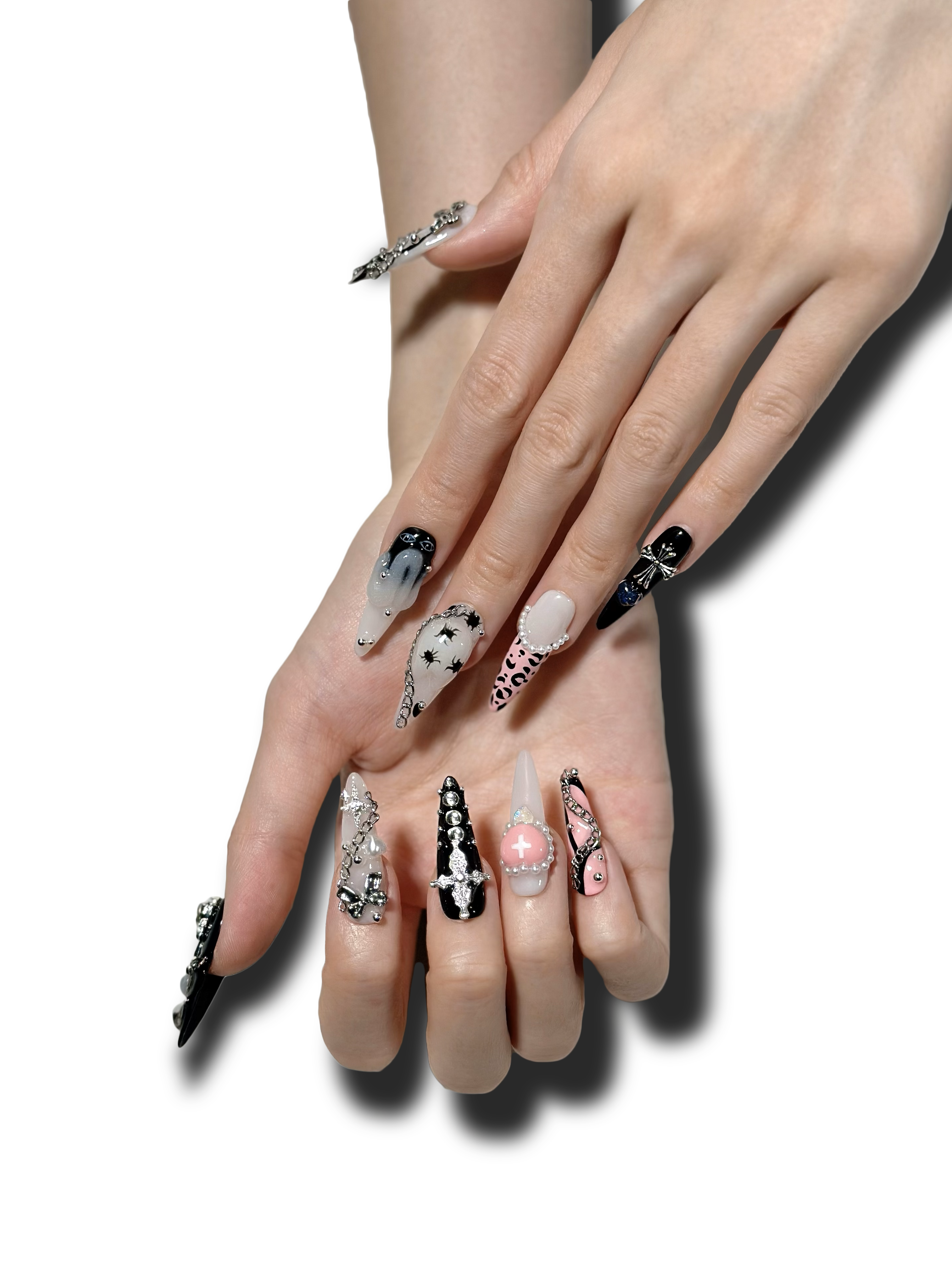 MAGICAL DUST Long 3D press-on nails